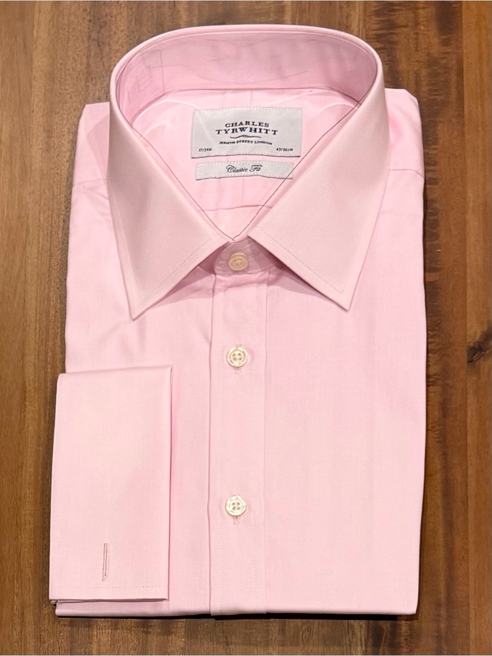 New! Charles Tyrwhitt Light Pink Classic Fit Dress Shirt 17/34